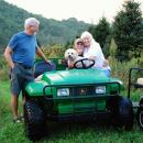 Touring the farm: Cousins Thomas and Honey, shown with Larry and Jackson, on a late afternoon tour of Cherry Tree Farm.